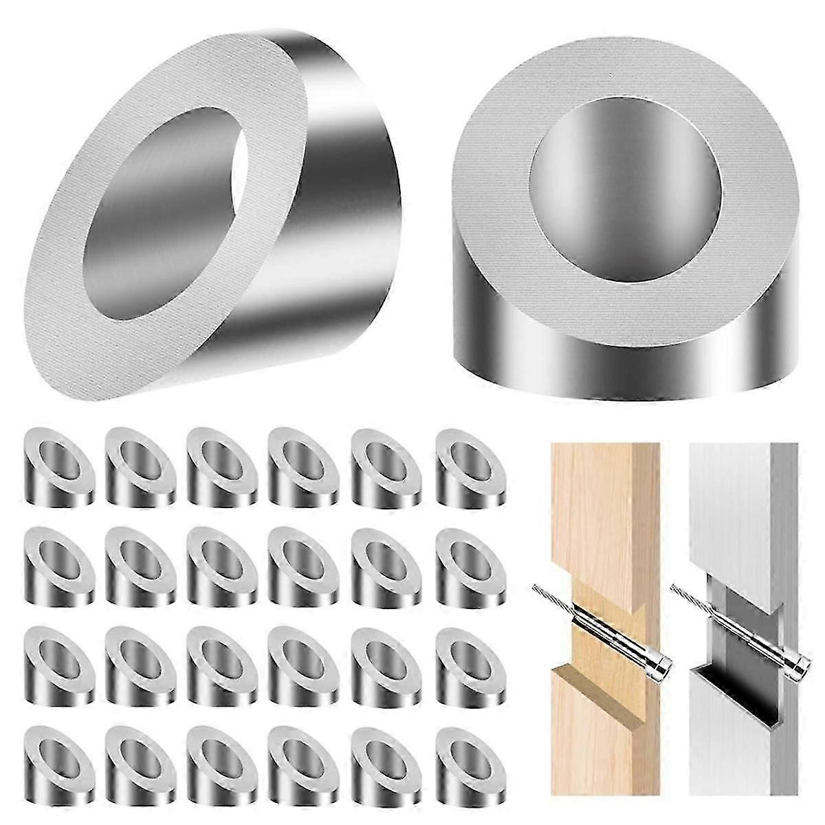 24Pack Beveled Angle Washers 9mm, 33 Handrail Angle Washer Max compatible with 8mm Cable Railing Hardware Kit