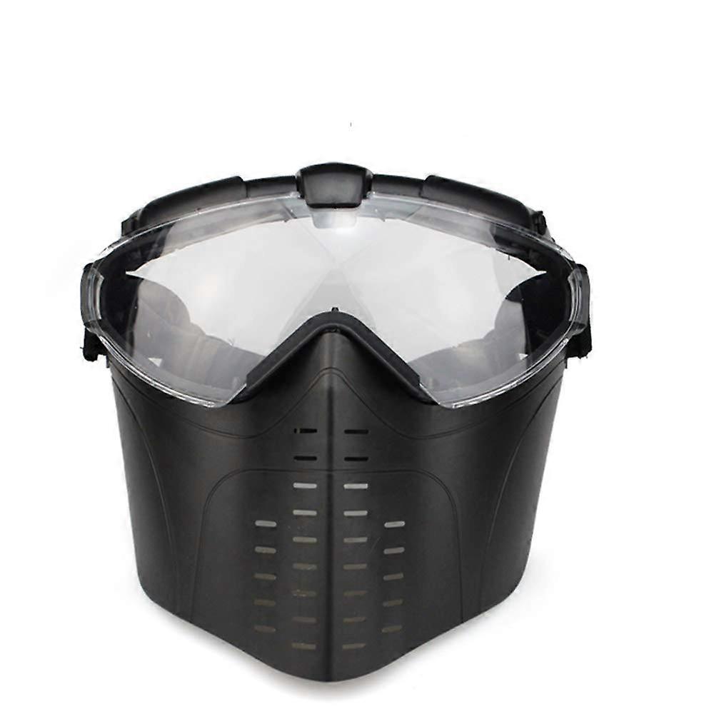 Paintball en plein air Tir Équipement de protection faciale Tactique Plein visage Anti buée PC Masque Fan avec