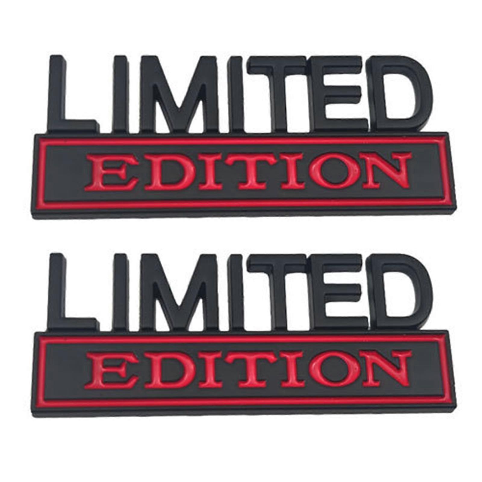 2 PCS Limit Edition Car Emblem Decals 3D Letters Emblem Metal Car Sticker