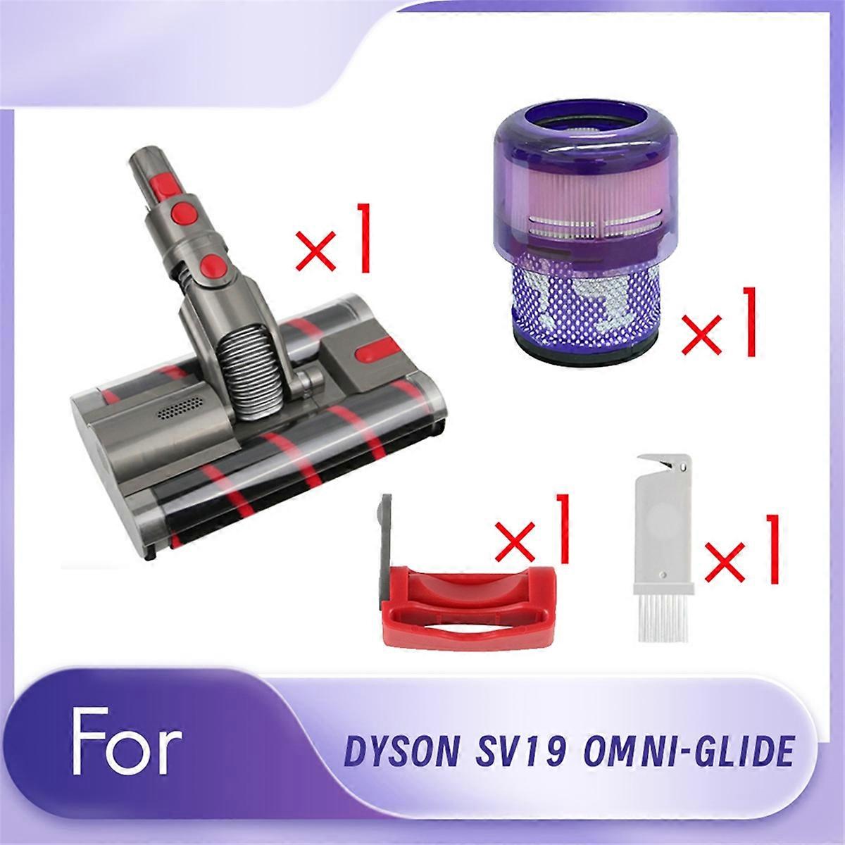 For SV19 OMNI-GLIDE Double Roller Brush+SV19 Filter+Switch Lock Vacuum Head Replacement Soft Roller