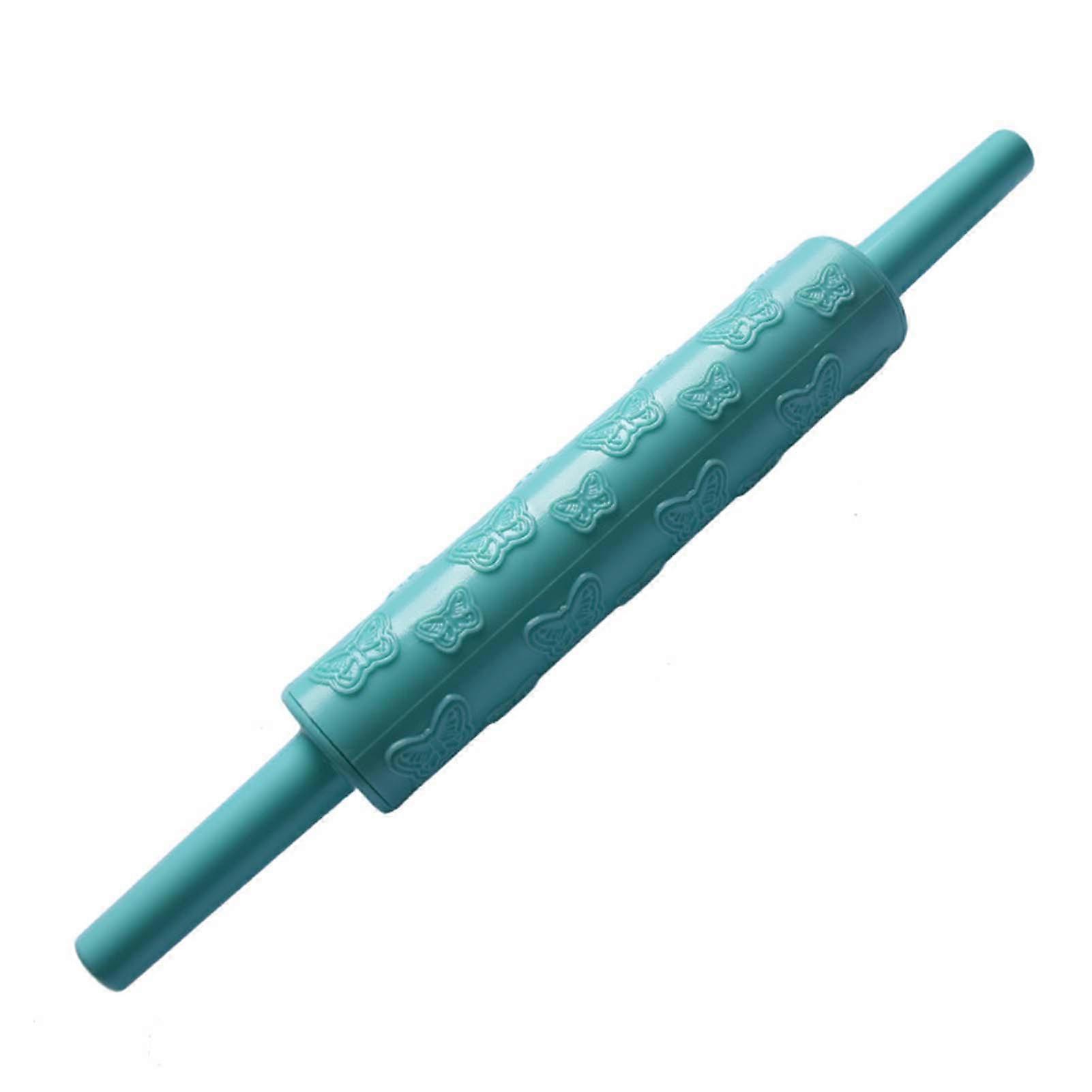 Cake Decorating Embossed Rolling Pins Plastic Round Cookie Stamps Roller for Fondant Pie Crust Cookie Pastry