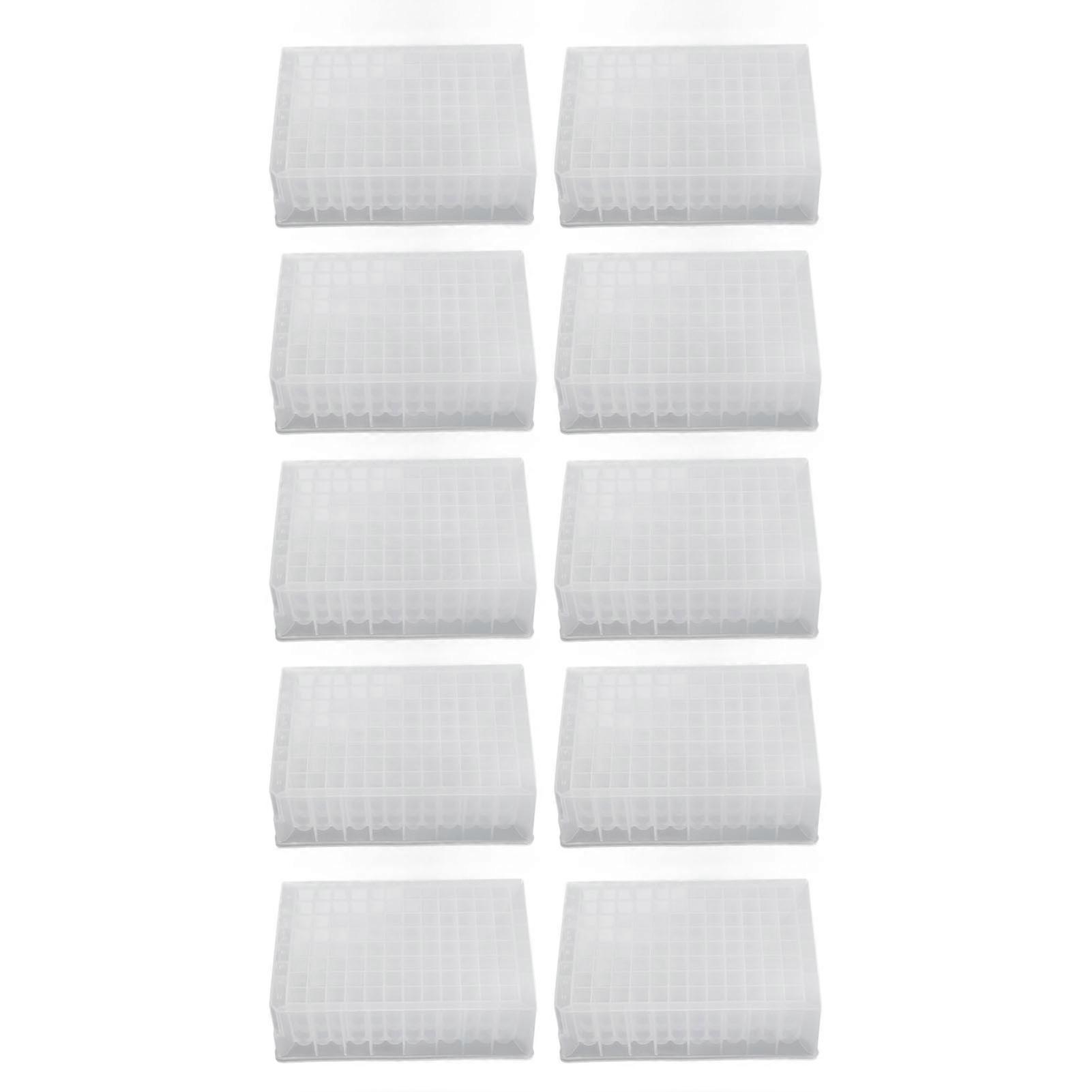10Pcs Deep Well Plate 96 Wells 2.2ML PP Plastic Laboratory Storage Microplates 41mm Height