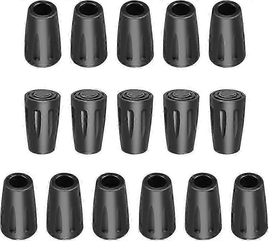 16-Piece Black Replacement Tips for Trekking Poles and Walking Sticks