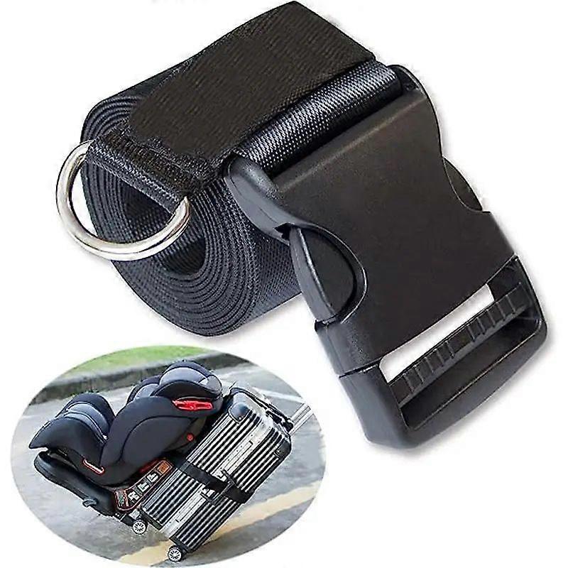 Practical buckle with quick release adjustable nylon strap black 1 pack