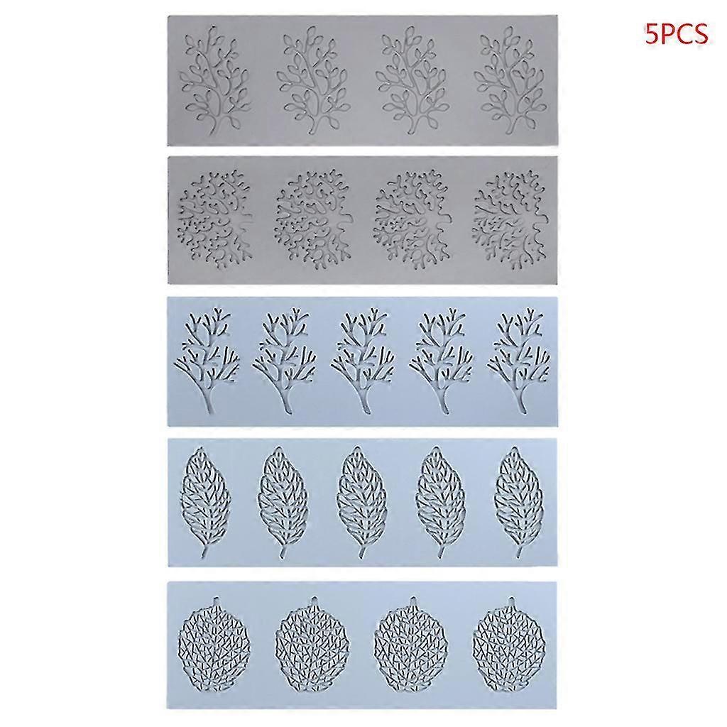 5pcs /セットコーラルリーフレースマットケーキモールドシュガークラフトシリコンパッドフォンダン金型