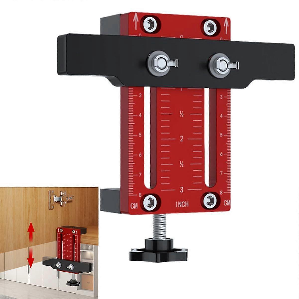 Cabinet Door Installation Positioner, Adjustable Aluminum Alloy Clamp for Woodworking, Multi-Function Tool for Cabinetry Projects