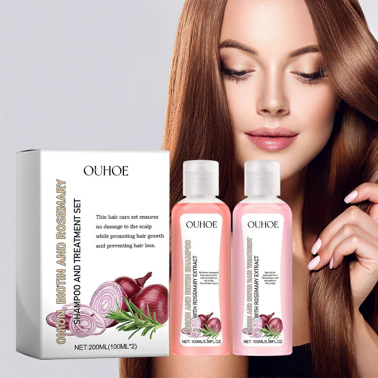 200ml OUHOE Hair Duo Onion & Rosemary Shampoo Set for Scalp Freshness
