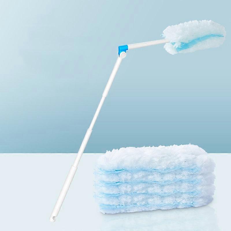 Disposable Household Vacuum Retractable Feather Duster, Style: Long Handle+4 Clothes