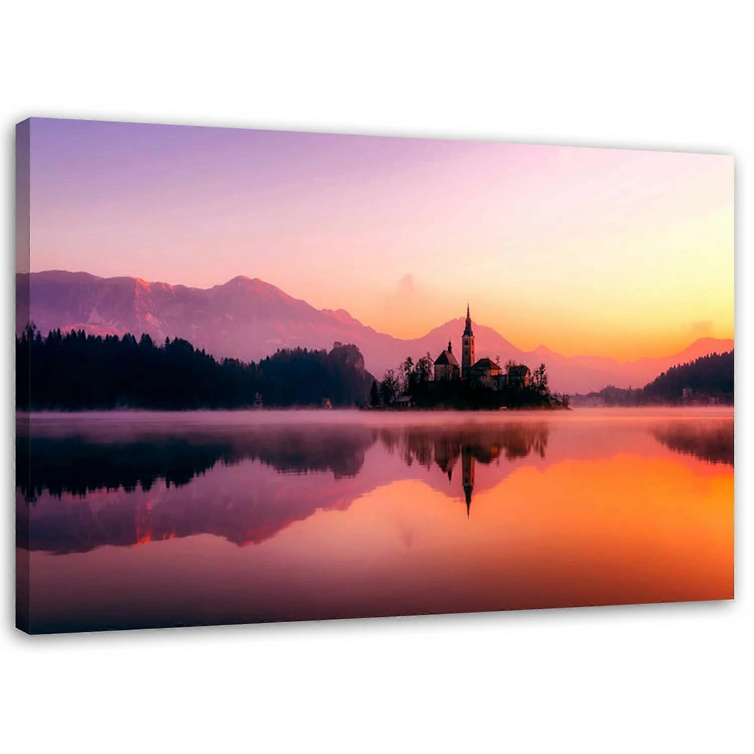 Leinwandbild, Berge, Seenlandschaft - 60x40