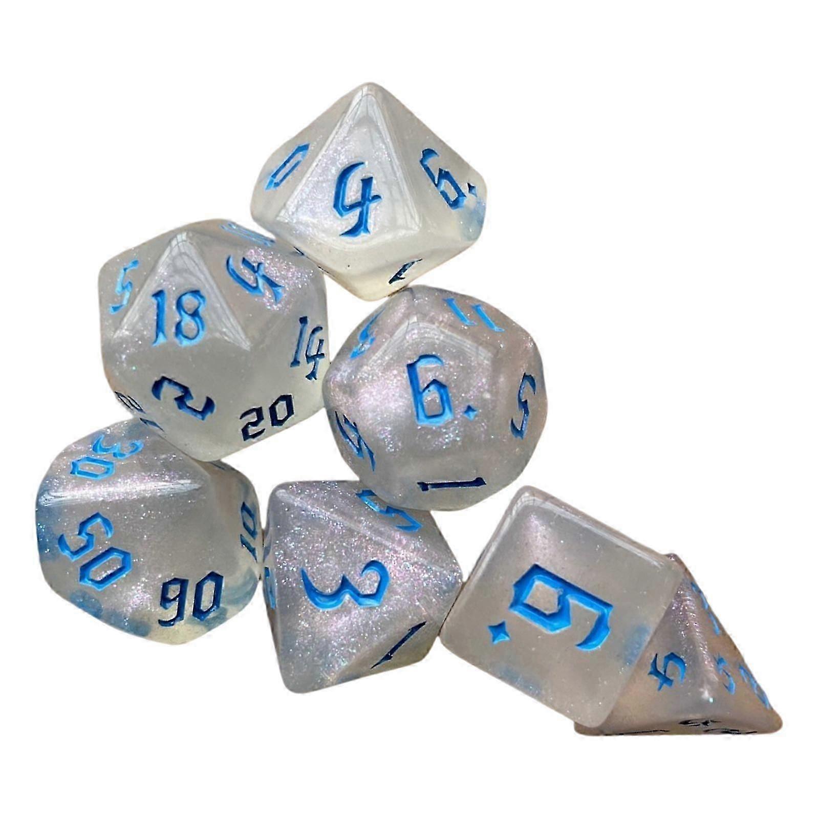 Acrylic Polyhedral Dices Toys Math Teaching for Parties Table Games Gold