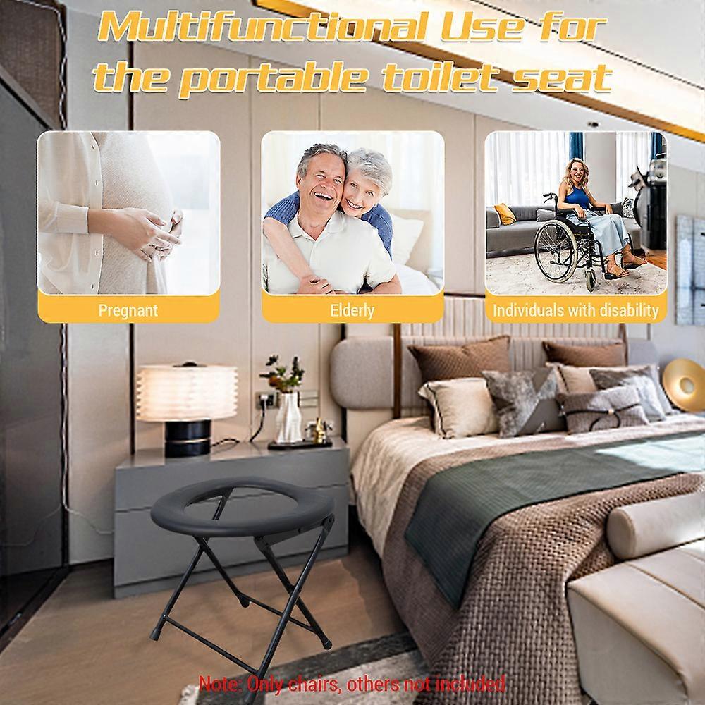 Portable Folding Toilet Seat Suitable for Adults, Non-Slip and Sturdy for Travel and Camping