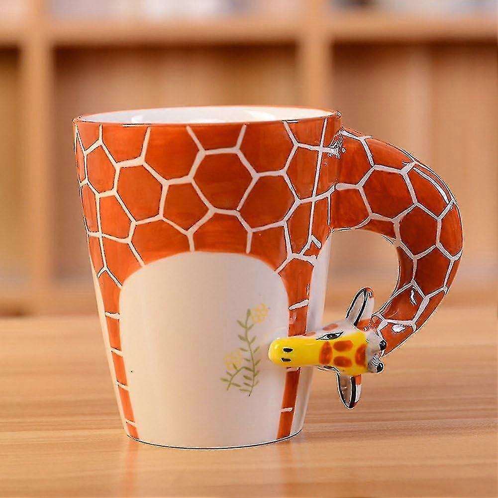 3d Hand Painted Ceramic Animal Pattern Ceramic Coffee Mug (giraffe)