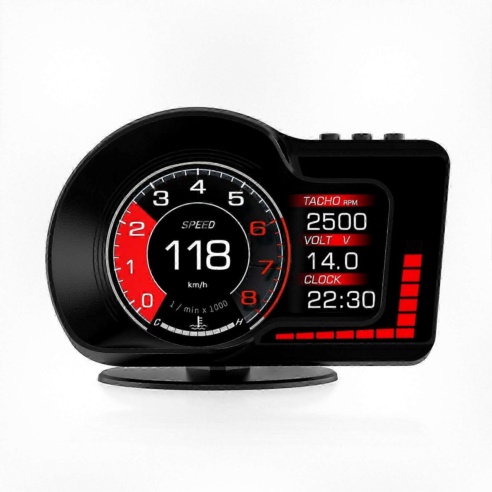 OBD+GPS Dual System Head-Up Display with Multi-Function On-Board Computer and Overspeed/Temperature/Voltage Alarm Functionality