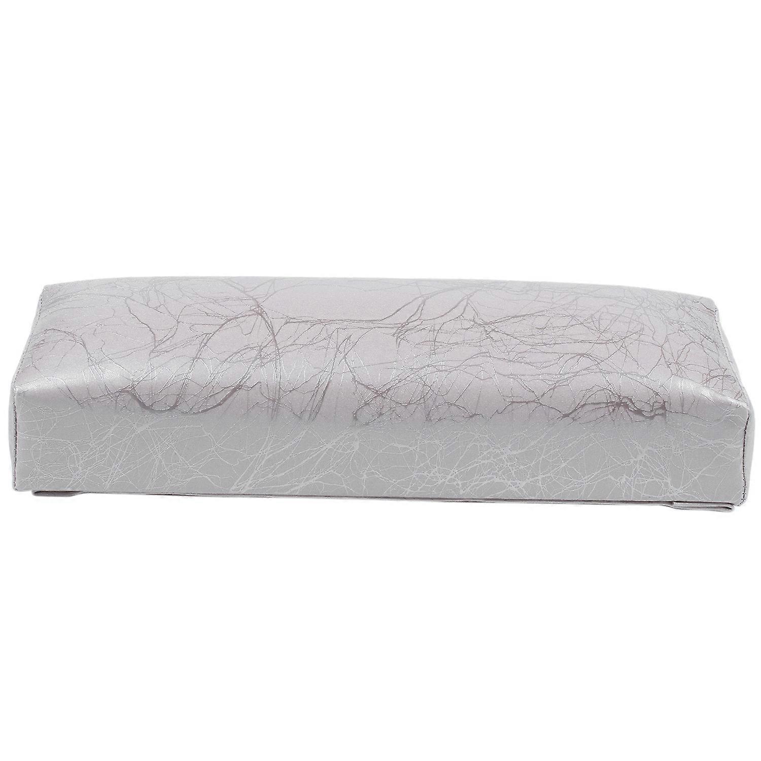 Manicure Hand Pillow Rectangle Pu Leather For Manicure Tool Silver