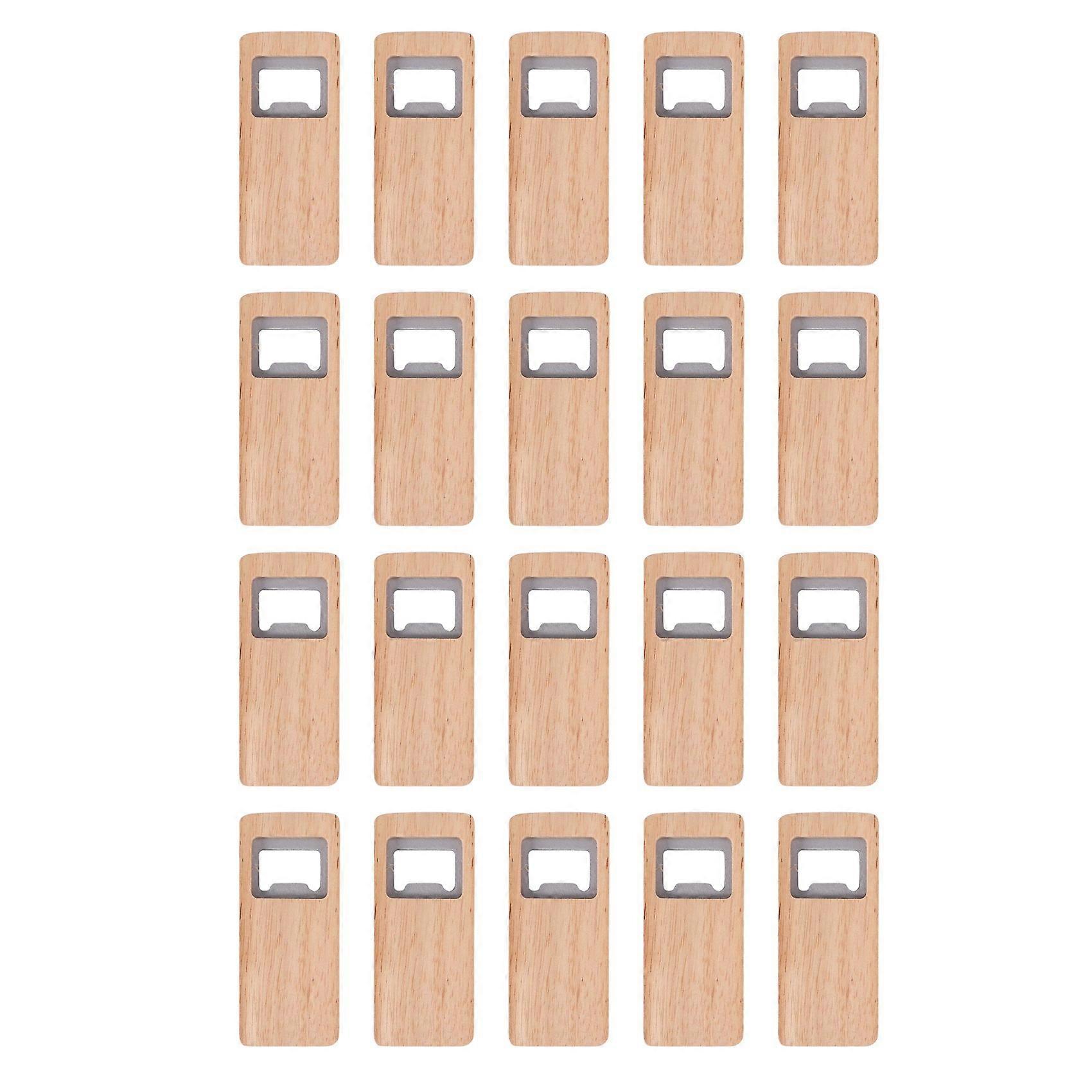 20Pcs Wood Beer Bottle Opener Wooden Handle Corkscrew