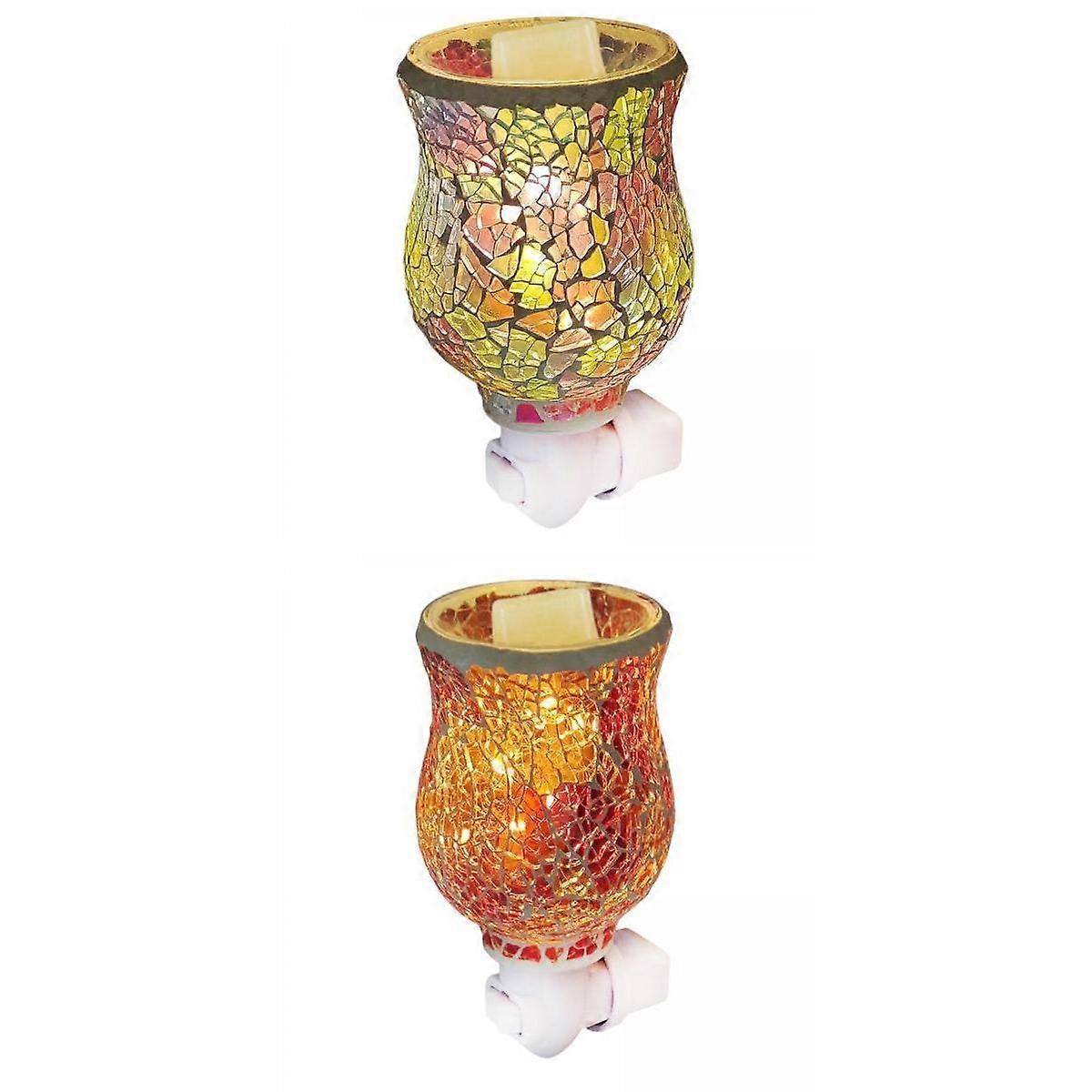 2pcs Warmer Lamp Usplug Creative Decor Mosaic Night Light