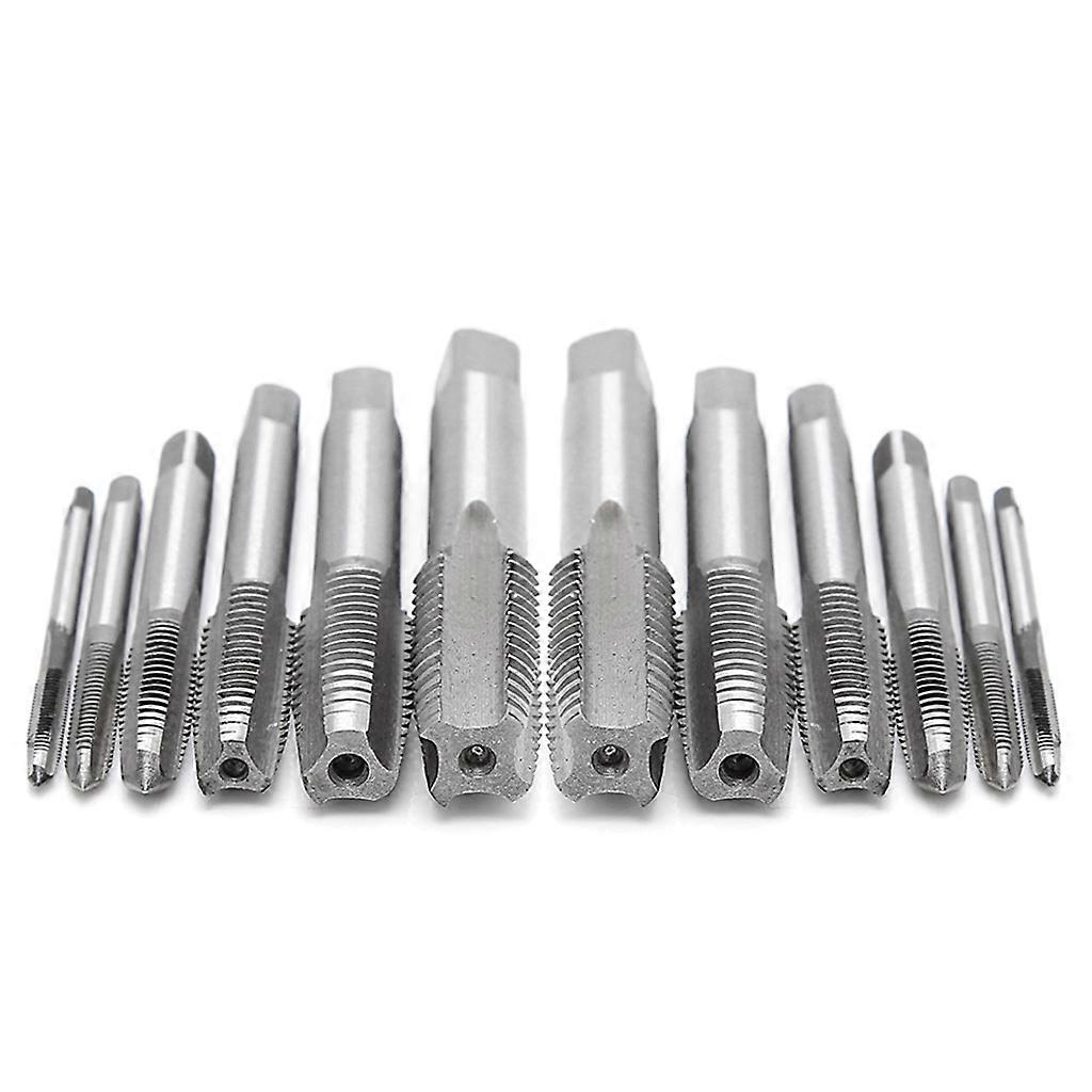 12 Pcs Hand Screw Thread Taps Wire Tapping Screwdriver Bit  Silver