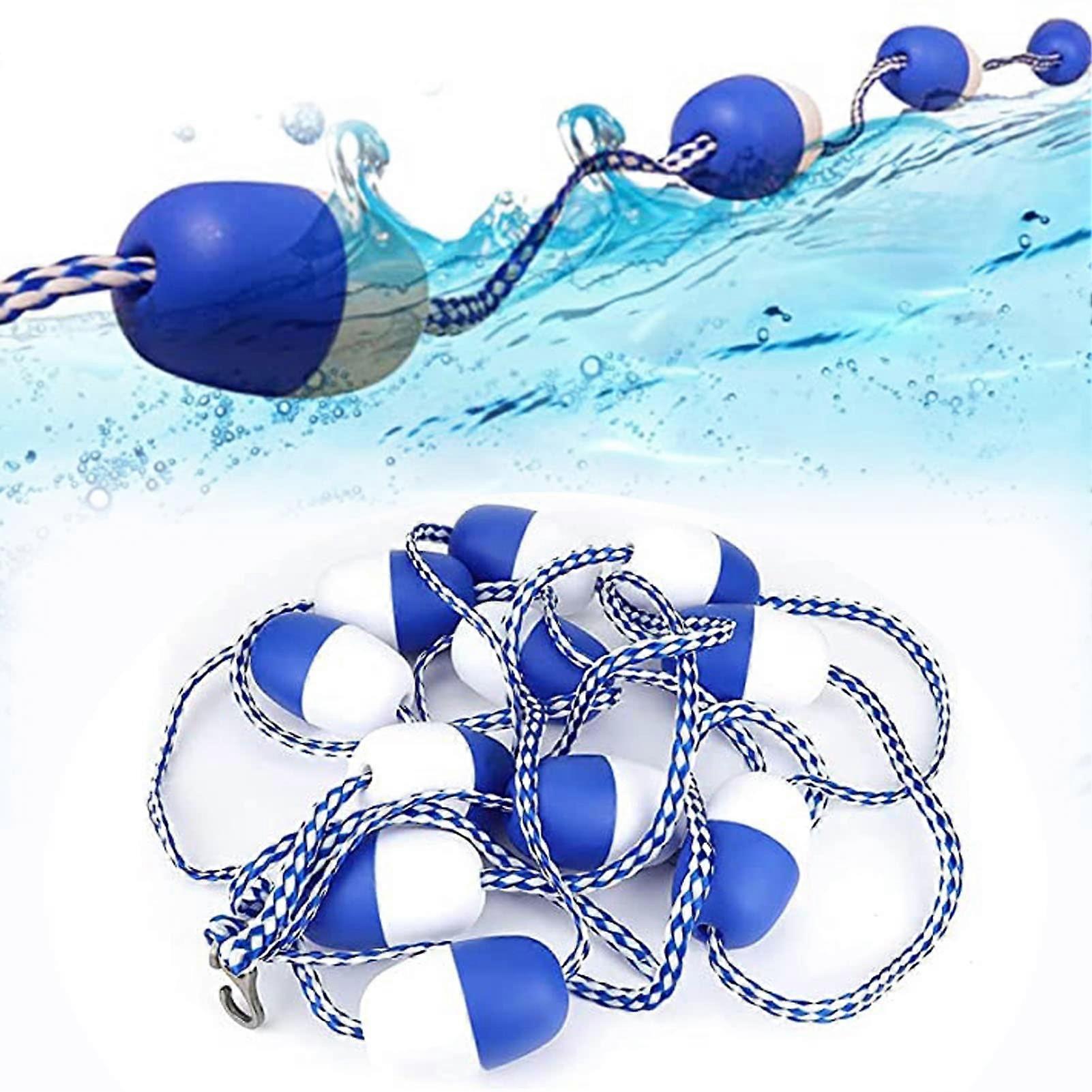 Pool Safety Float Lines bluewhite Pool Float Divider Rope with Hooks L3m/9.84ft