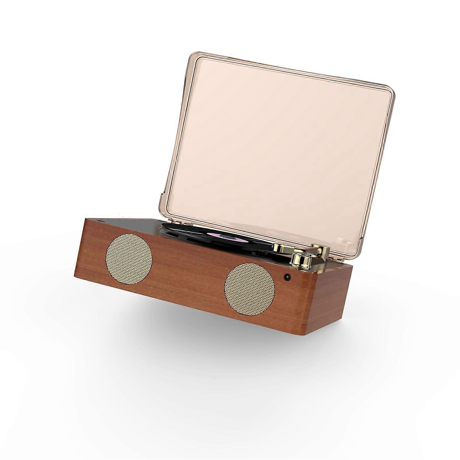 Retro CD Player Multi Functional Music Player Rechargeable Home Speakers with Remote Control Volume Knob U Disk Playback with Headphone Jack