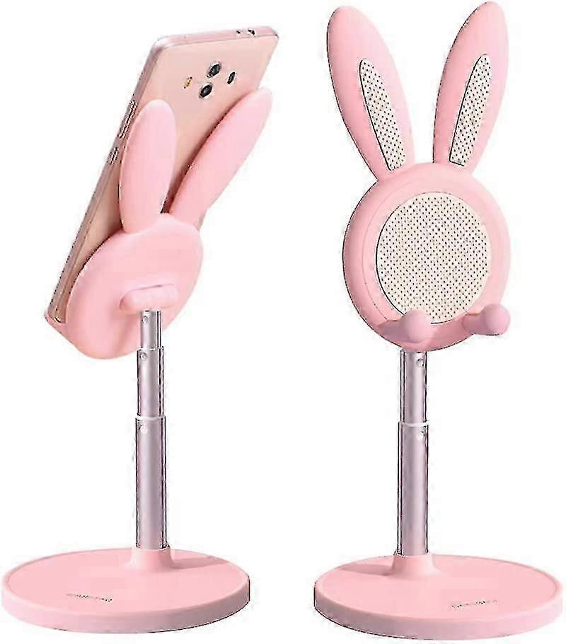 Cute Bunny Mobile Phone Holder Stand for All Phones/Tablets, Adjustable Height and Angle, Perfect Desktop Accessory for Office Use, Great Gi