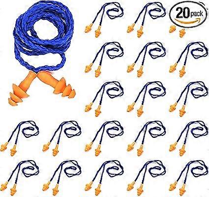 20 Pairs Reusable Silicone Corded Earplugs for Noise Cancelling and Hearing Protection (Orange)