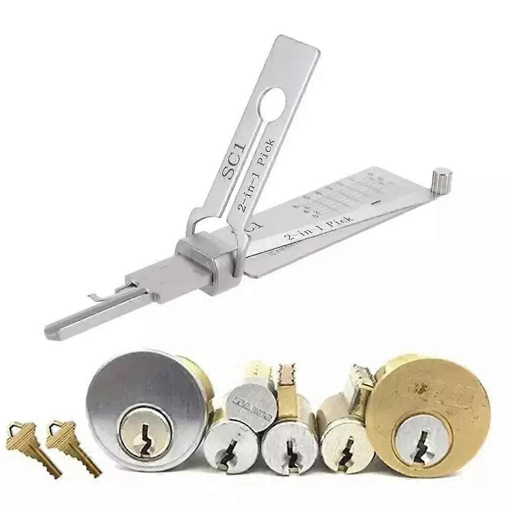 SS001 Key Decoder Stainless Steel Lock Key Precision Hook Pick Set Maintenance Repair Tool Unlocking Engineering Multi-function