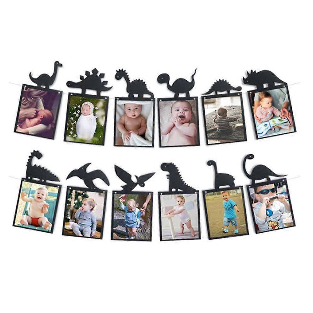 Dinosaur Nursery Decor Boy Birthday Party Photo Wall Banner Black 15 x 10 x 0.1cm Paper 1Pack