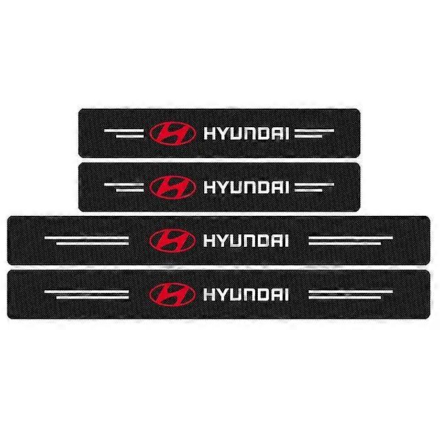 Suitable for Hyundai I10 I20 I30 I40 IX20 IX35 Tucson IONIQ5 Solaris Accent Car Sill Scuff Plate Decor Carbon Fiber Waterproof Stickers