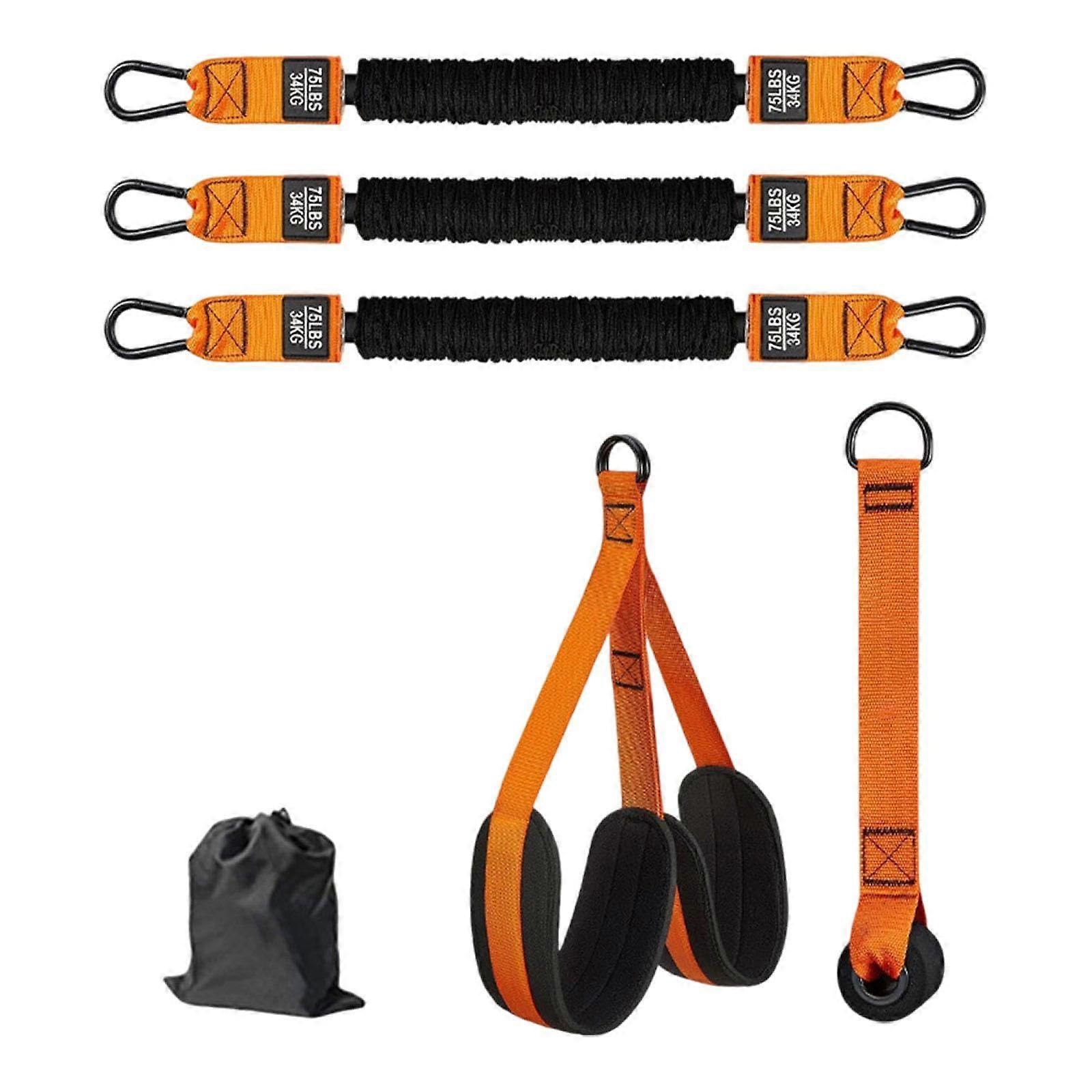 Pull Up Assistance Band with Foot and Knee Rest, 3 Elastic Fitness Bands for Strength Training Exercises