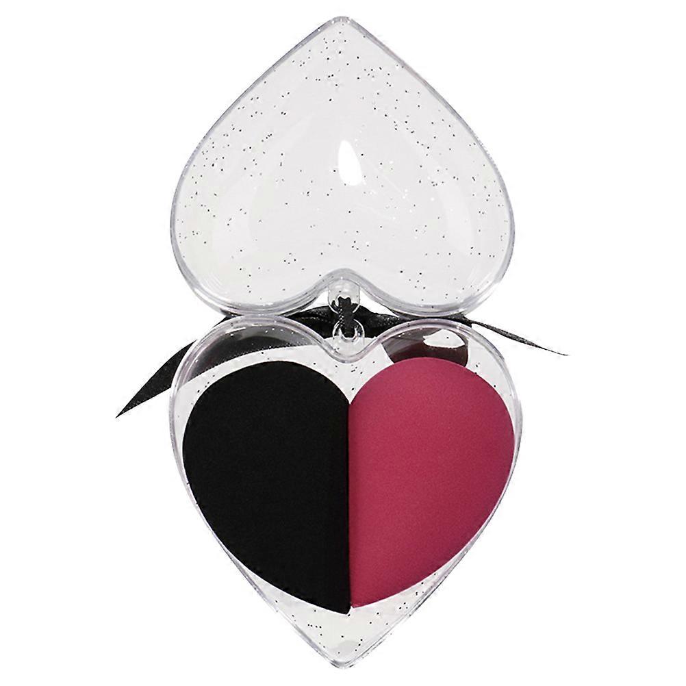 Heart Shape Makeup Eggs Wet Dry Cosmetic Sponge Puff for Foundation and Powder Application Soft Durable Beauty Sponge Reddish Black