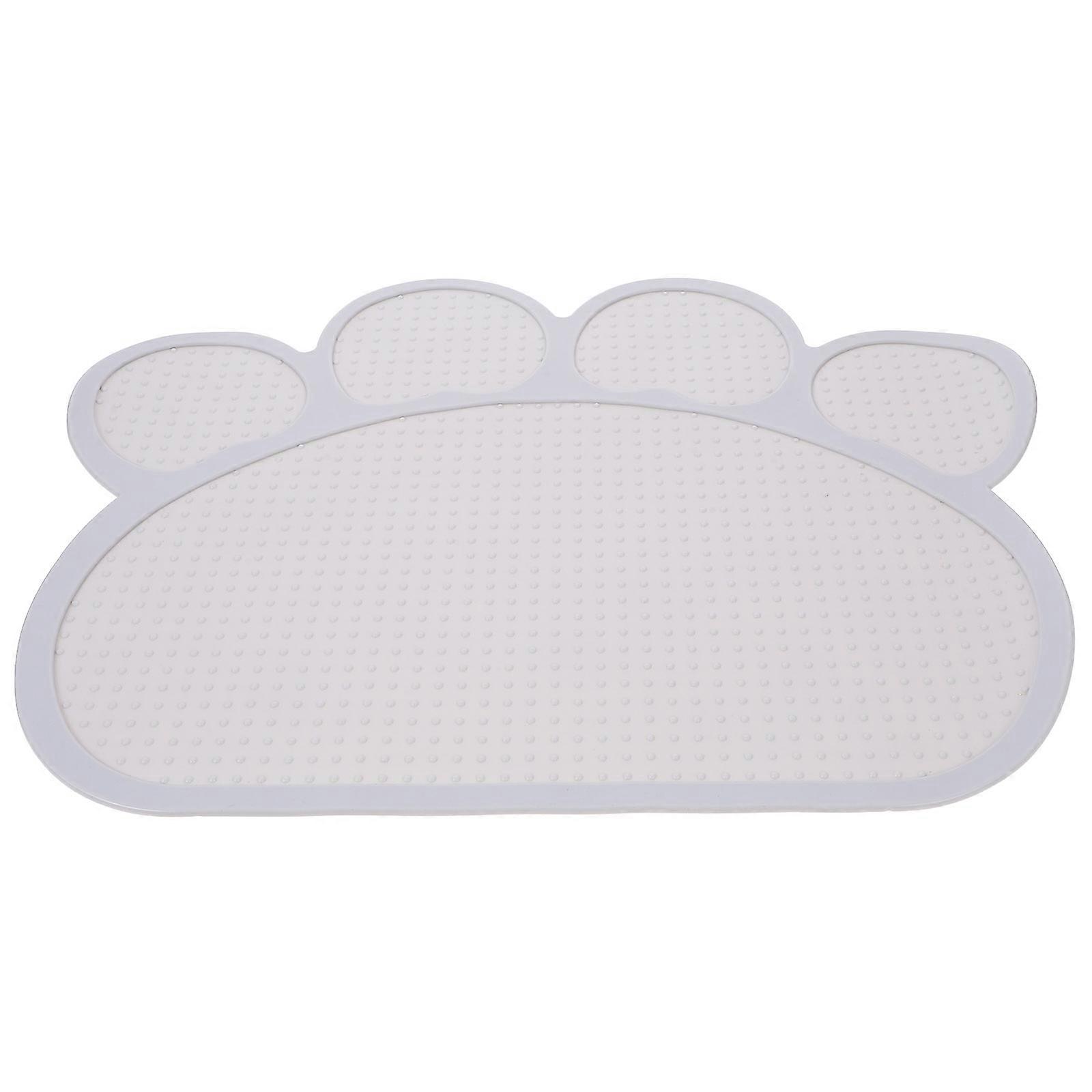 Pet Feeding Bowl Mats Cat Food Mat Non-Skid Prevent Spillage Light Grey 40x30cm Protect Floors 1Pcs