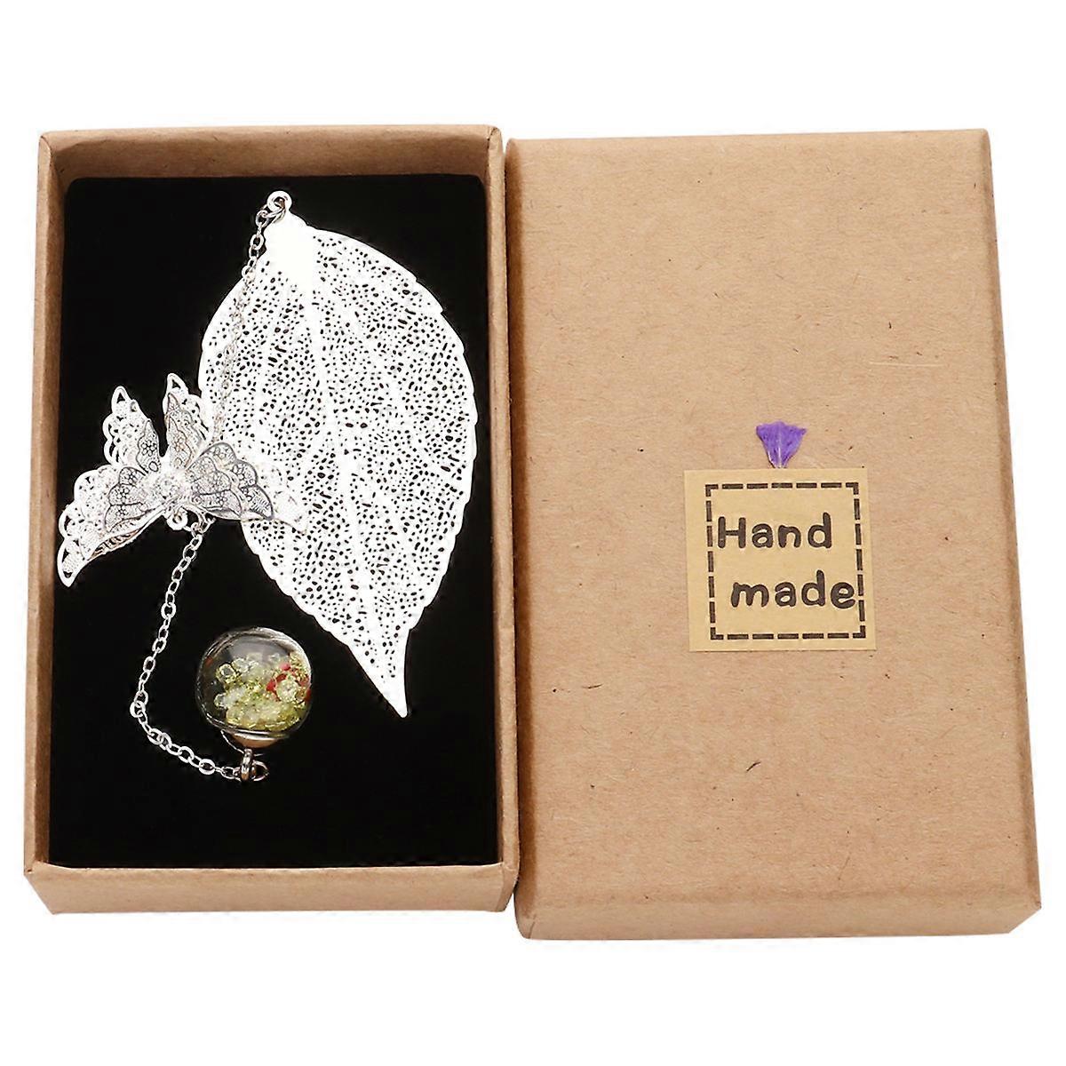 Leaf Shaped Bookmark Metal Page Marking School Supplies Simple Design for Students Office Use Home Daily Green 1Set