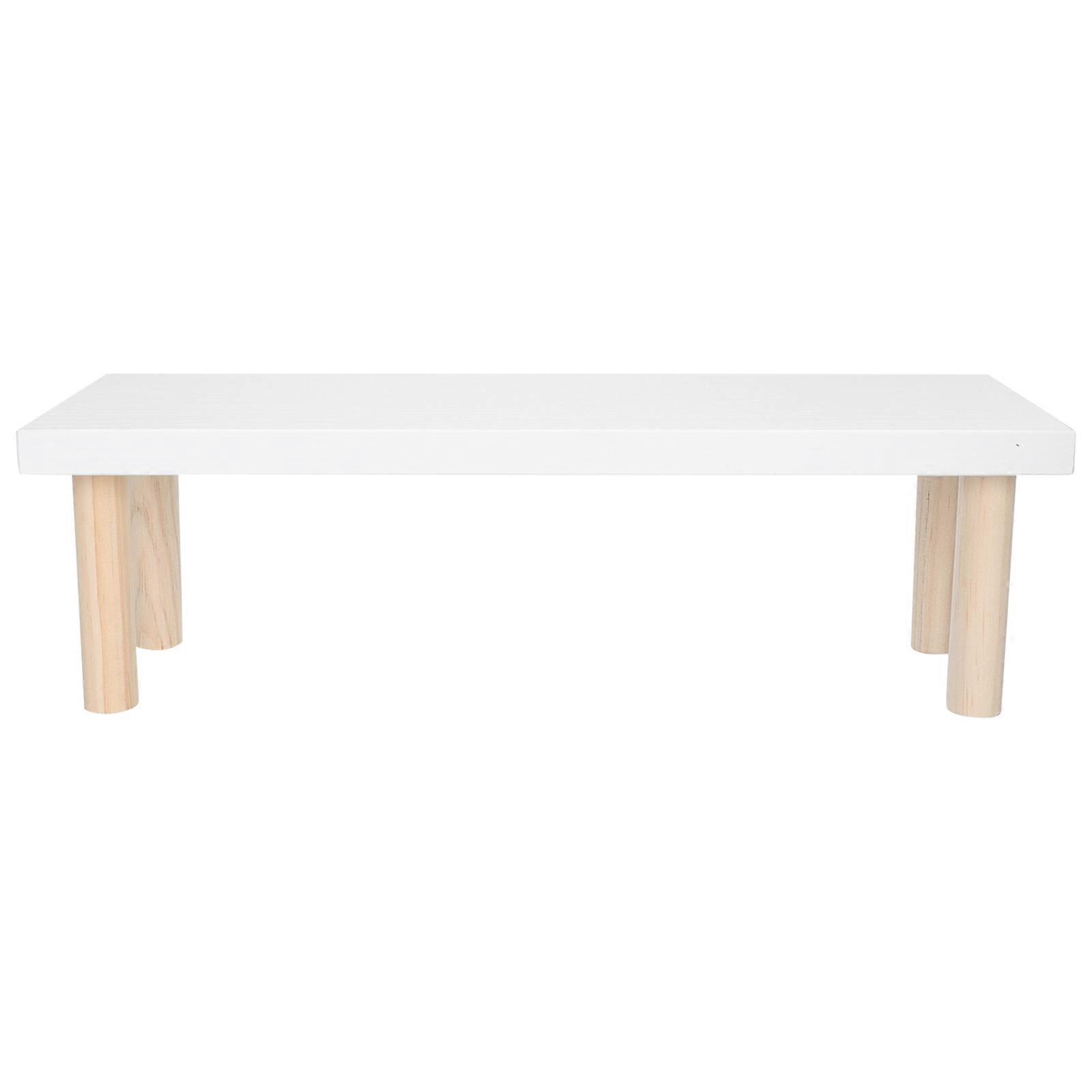 Wooden Plant Pot Stand for Indoor Flowers, Space Saving Tabletop Succulent Rack with Smooth Edges, Natural Wood Planter Riser for Home and Office
