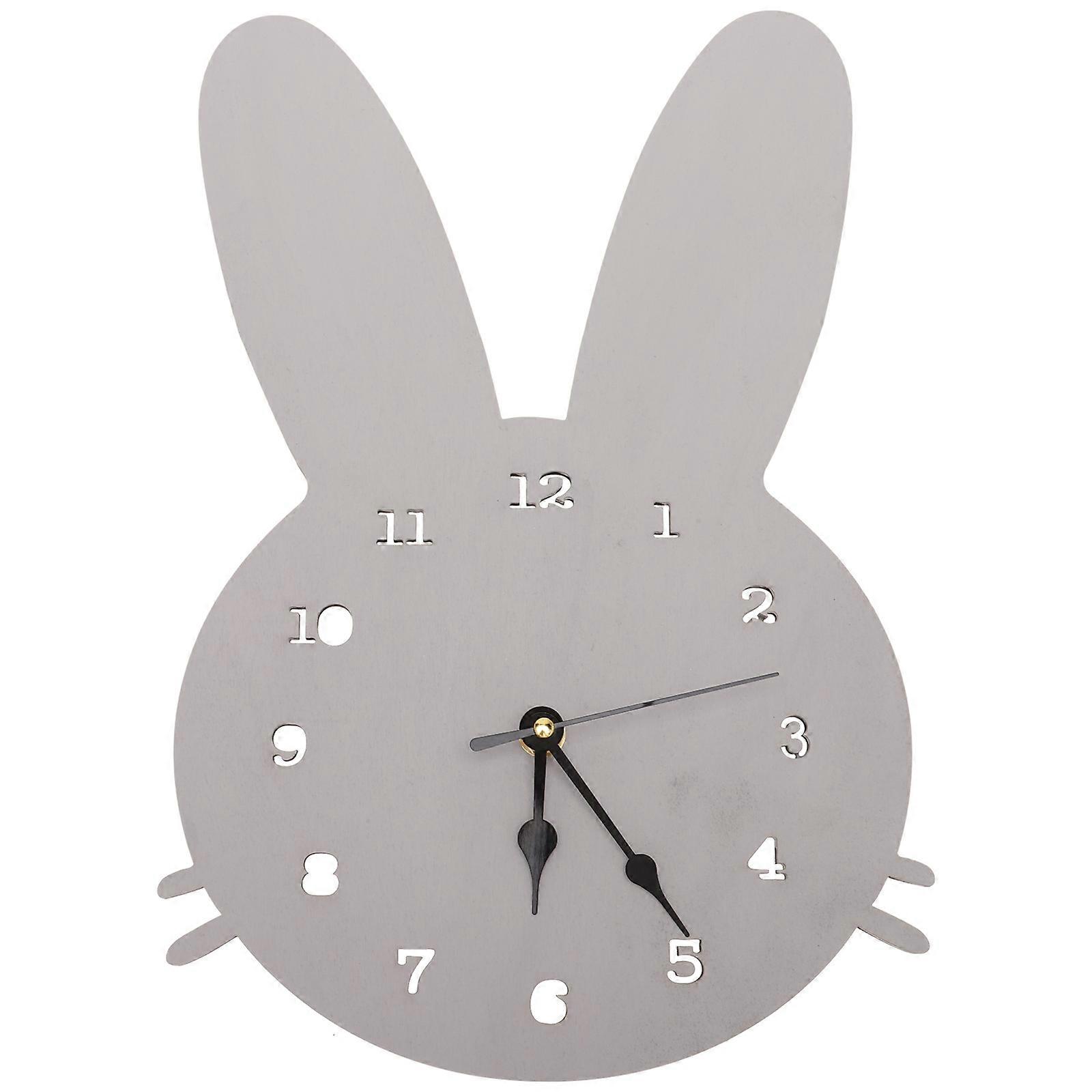 1pc Creative Design Wall Clock Wooden Hanging Clock Hanging Clock (Grey)