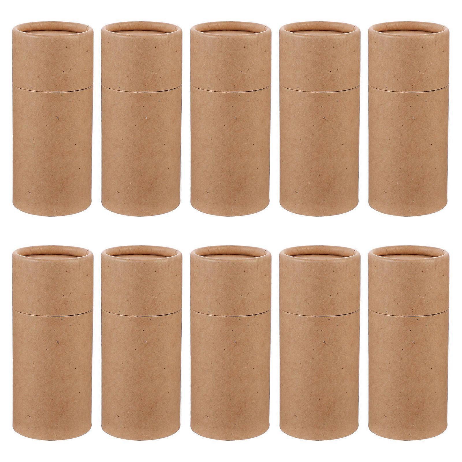 Kraft Paper Packaging Box Tea Storage Portable Cylinder Shape 10Set