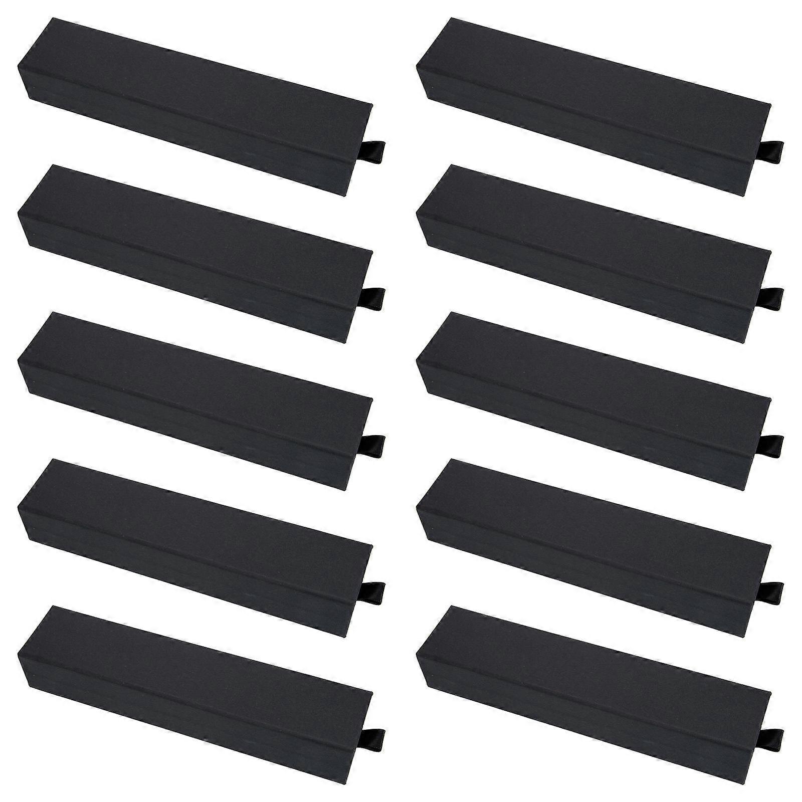 Paper Jewelry Boxes Decorative Storage Box present Package Cases For Professional Use 21x4.5x3.5 Cm Black Simple Style 10Pack