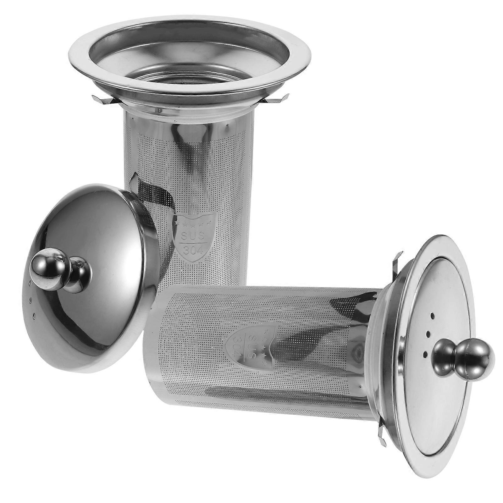 Tea Filter Tea Strainer Residue Filtering Home Use Silver 13.00X8.40X8.40CM 2Pcs