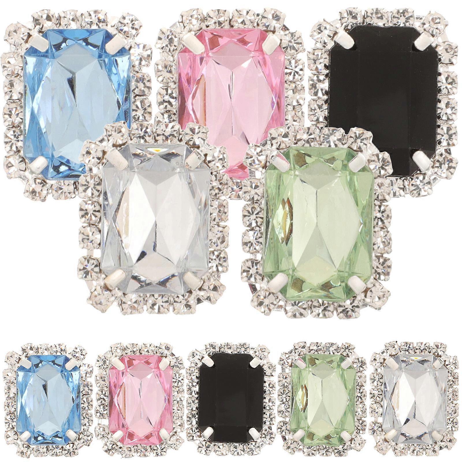 Retro Glass Shoe Clips Stylish Detachable Buckles for Boot Decoration White, Light Blue, Green