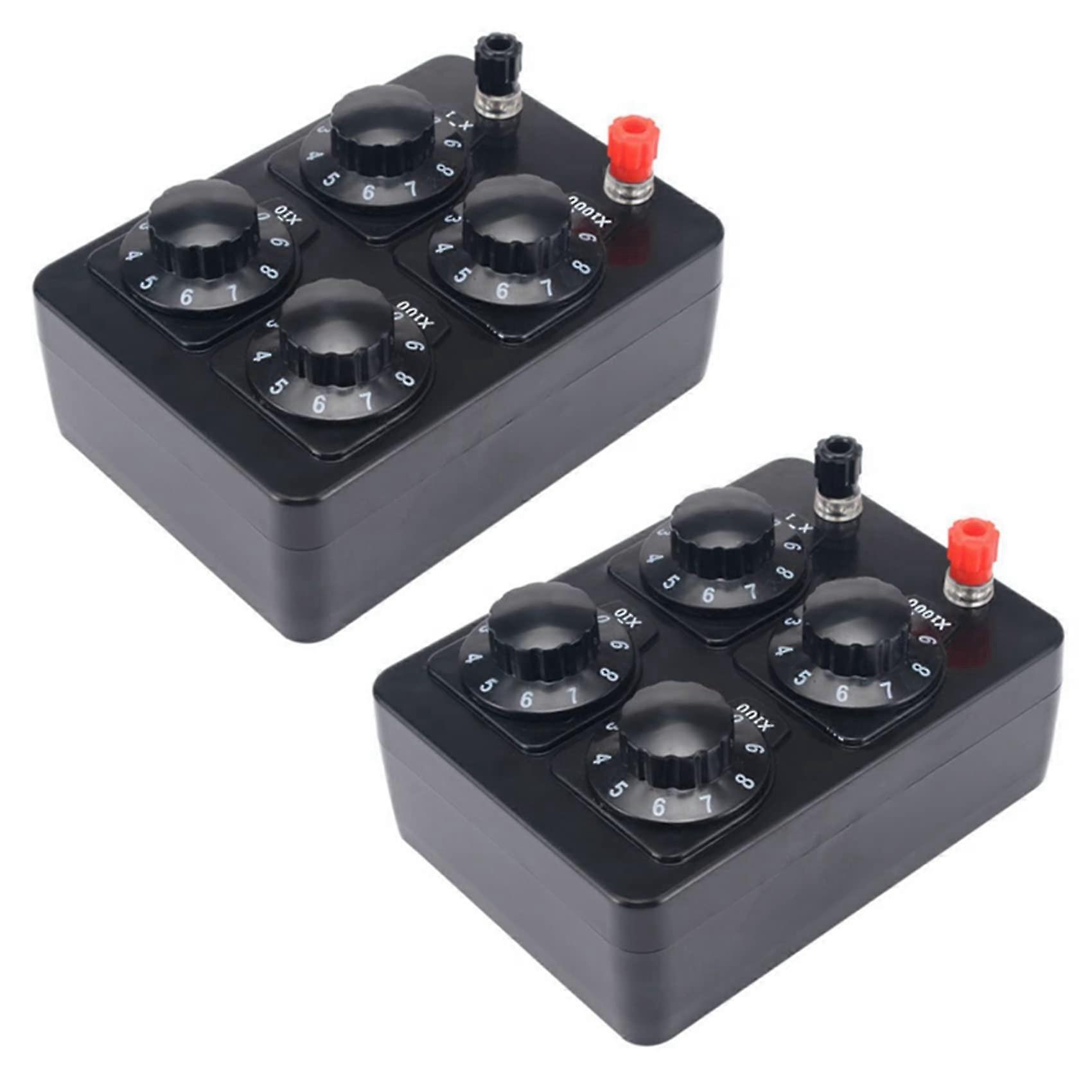 0-9999 Ohm Precision Variable Decade Resistor Box - 2X Adjustable Resistance Calibration Instrument