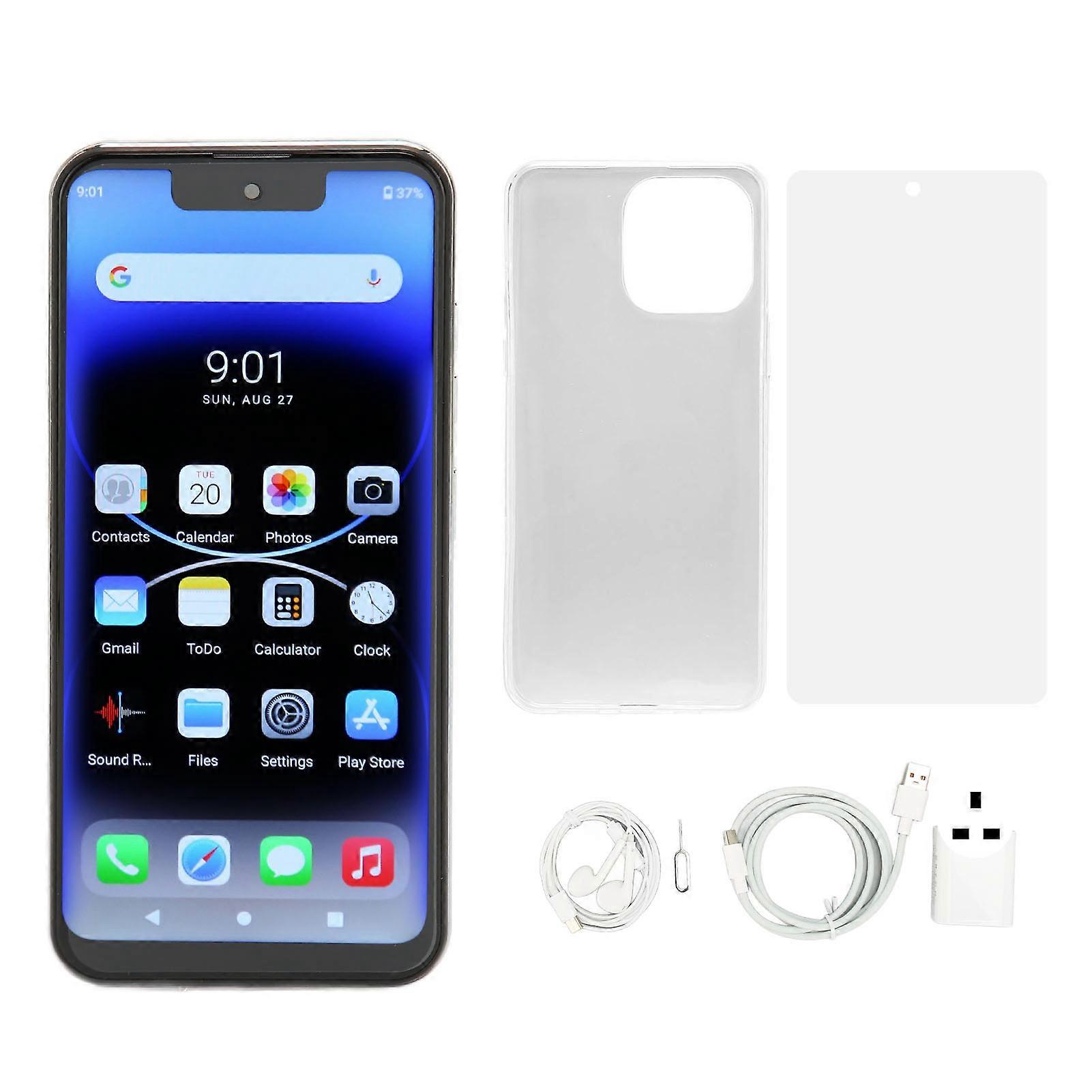 6.7" White 4G Unlocked Android 12 Phone, 6800mAh, 8GB RAM, 256GB ROM, 32MP Camera