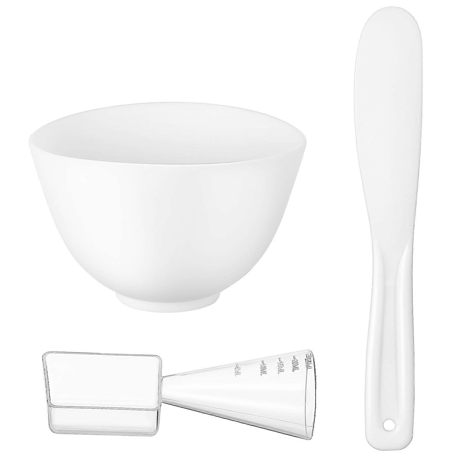 Mask Mixing Tool Facial Mask Bowl Set White 20.50X3.00X0.50CM For Diy Facial Masks Multi-Purpose 1Set