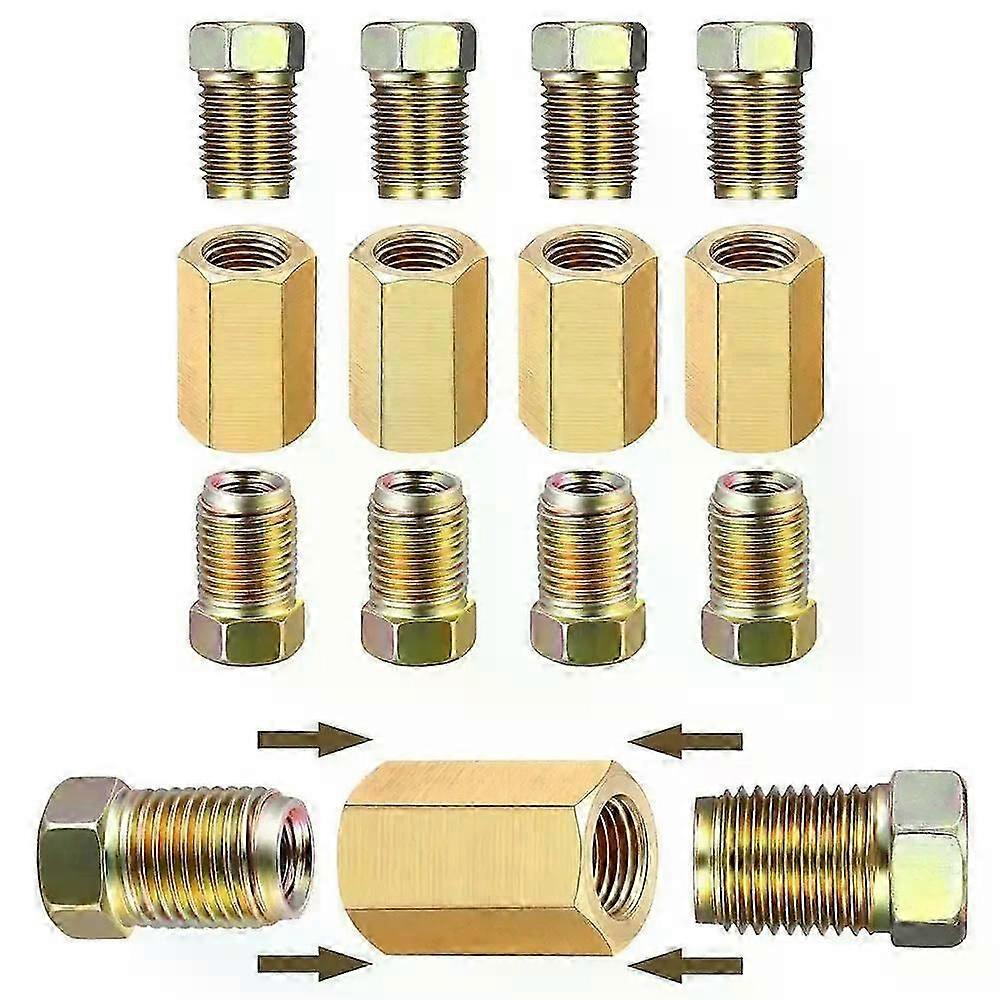 Brake Fittings Brass Inverted Pipeline Accessories Connector Unions Tool Union 4 8 Nuts Adapter Flare Fitting Compression C K7D0