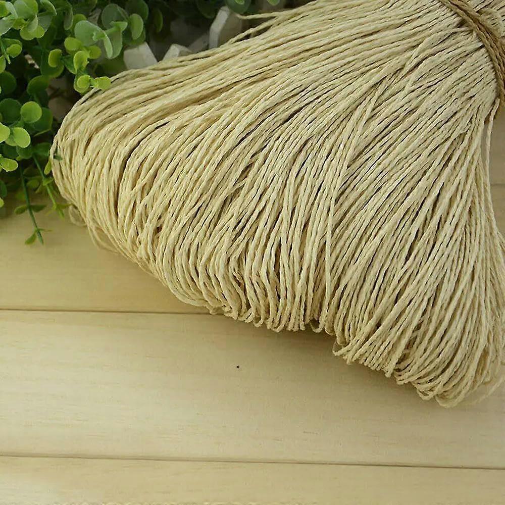 500 g bast yarn, crochet yarn, natural paper, straw threads, handcraft for knitting yourself, for hats, handbags, baskets, knitting material beige