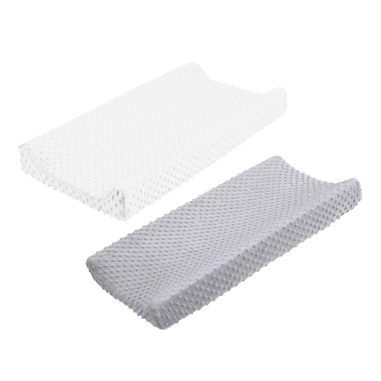 2 Piece Baby Bassinet Fitted Sheet Set - Soft Cotton Sheets for Baby Bed, Changing Mat, and Nappy Pad Cover