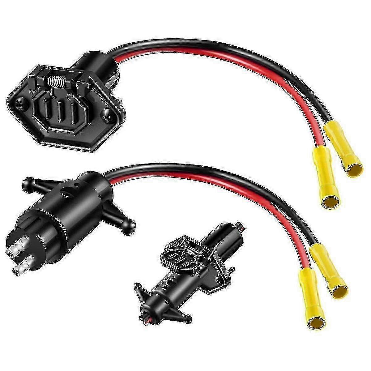 10 Gauge 2 Wire Trolling Motor Plug and Socket Kit for Marine Boats, Compatible with Trolling Motors