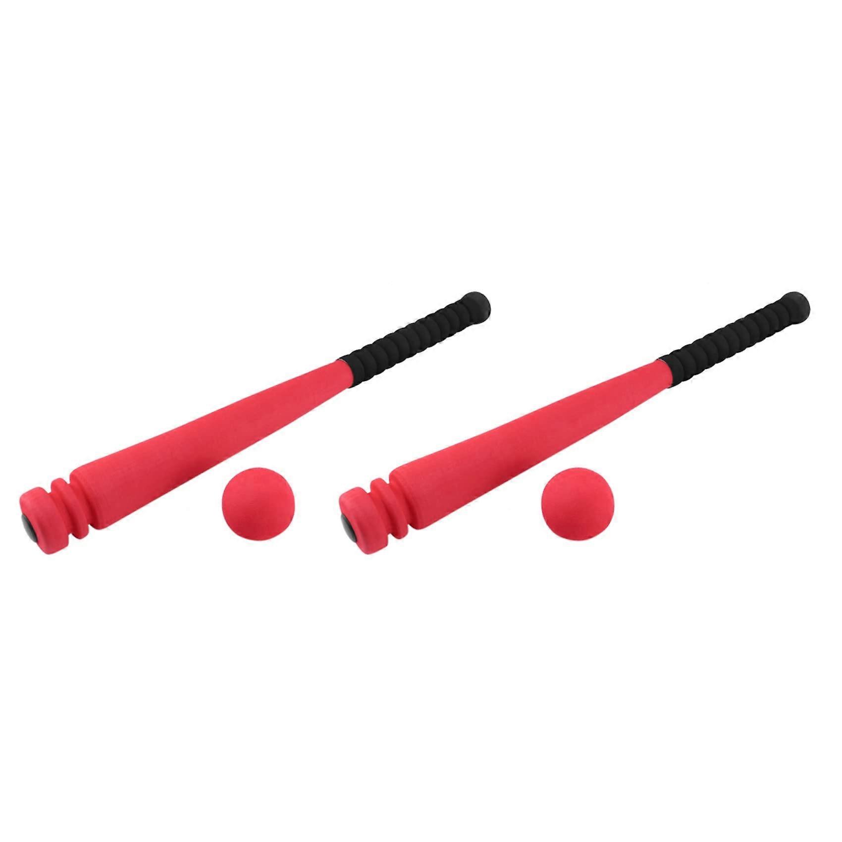 2X Foam Baseball Bats with Toy Baseball Set for Kids Aged 3-5 Years, Red Color, Safe Lightweight Design