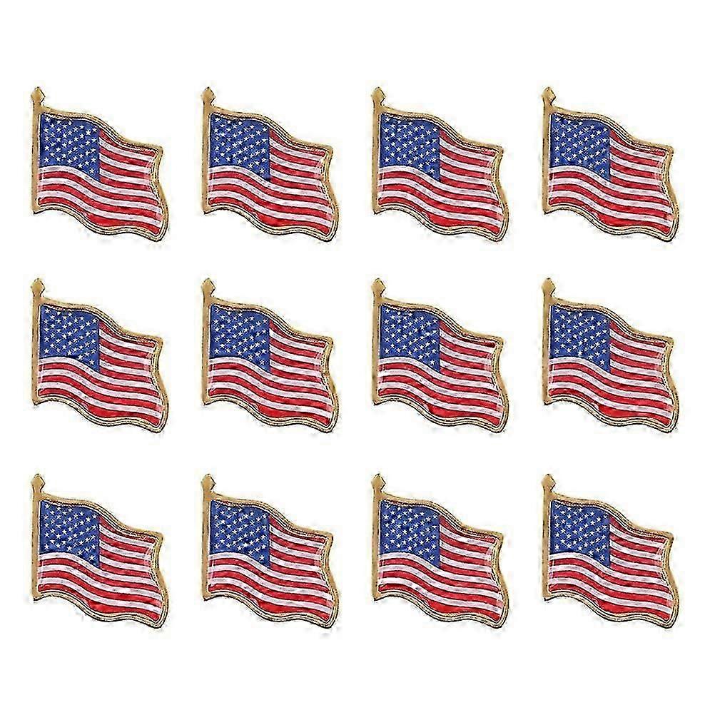 12 Pcs Lapel Pin United States Badge Tack Badge Pin American Flag Breastpin Usa Flag Brooch