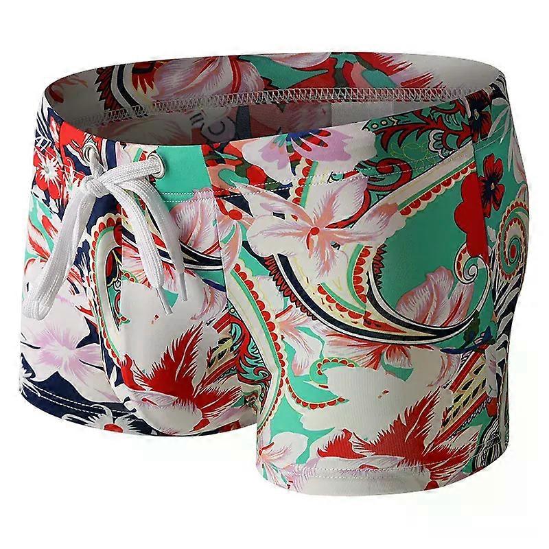 Trykt Herre Badebukser Sommer Seaside Beach Board Shorts Hot Spring Pool Badetøj Badetøj Is Silke Hurtigtørrende Badedragter