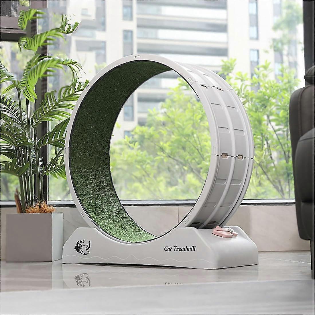 Cat Running Wheel, Large Diameter for Indoor Cats, Interactive Cat Toy for Running/Walking/Training, Grey