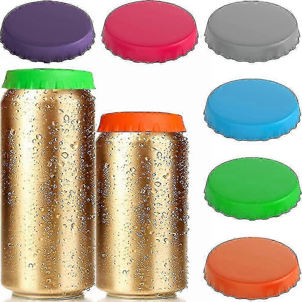 Reusable Silicone Can Covers, 6-pack Multicolored, Fits Standard Beverage Cans
